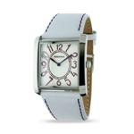 White Leather Rodania Watch w/Plum Markers - 24892.24